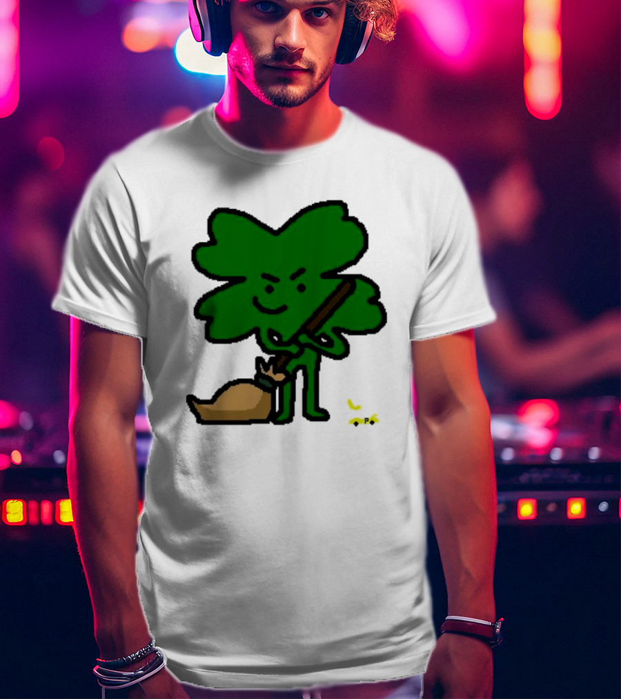 The Celtics Sweep The Pacers NBA Paint Shamrock Holding Broom T-Shirt