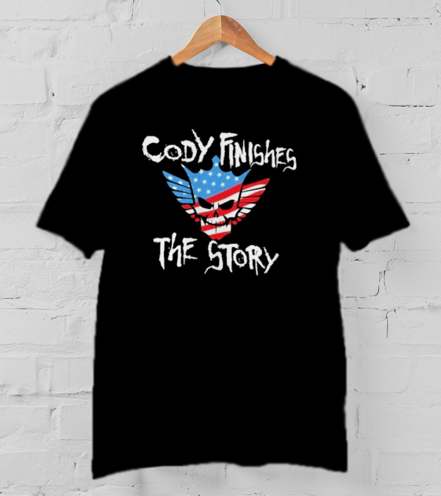 Cody Finishes The Story Skull Wings American Flag T-Shirt