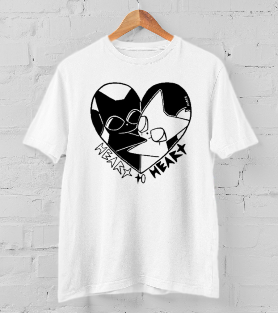 Heart To Heart Everpress Black And White Cat T-Shirt
