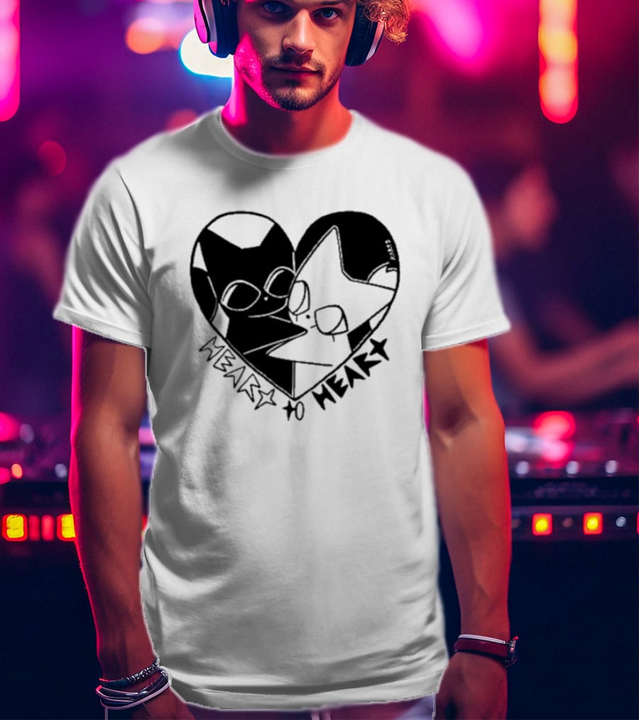 Heart To Heart Everpress Black And White Cat T-Shirt