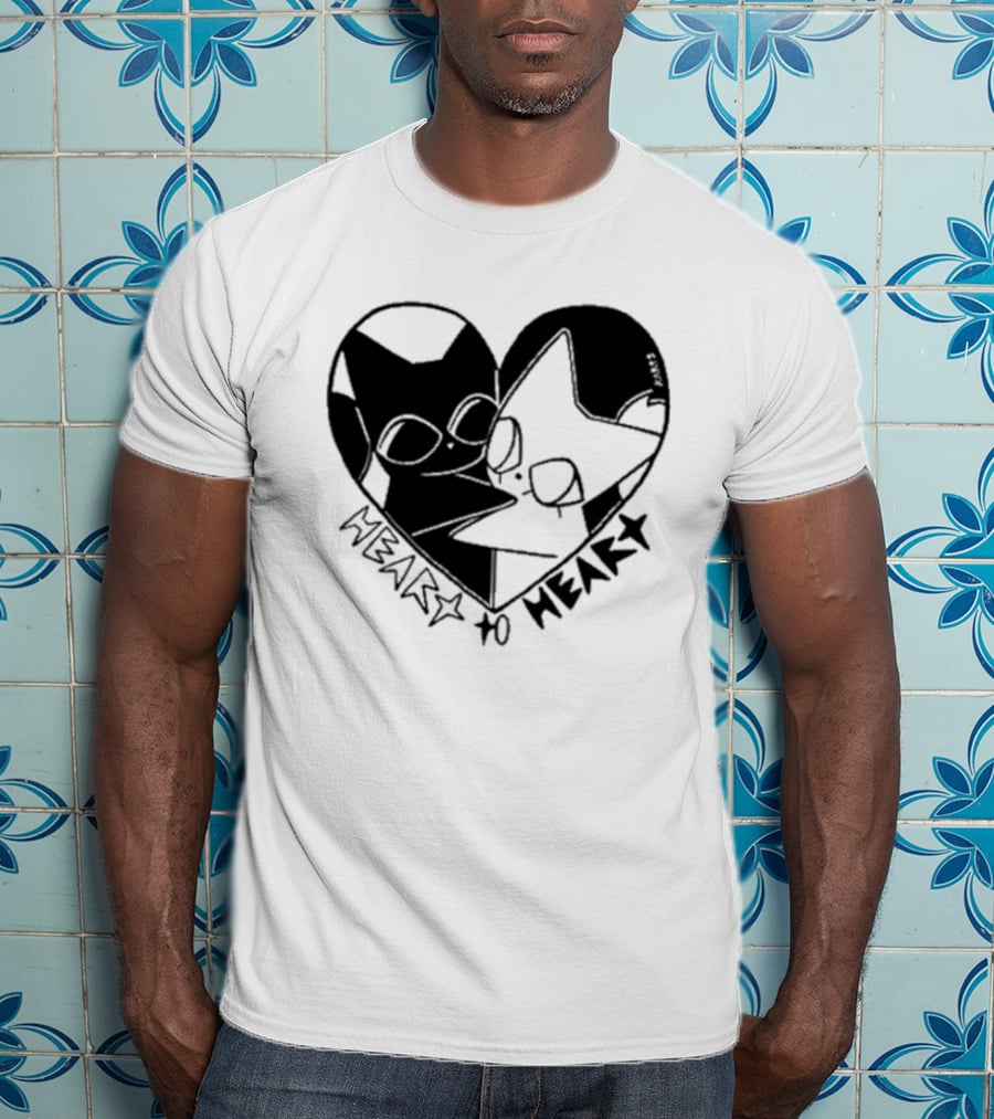 Heart To Heart Everpress Black And White Cat T-Shirt
