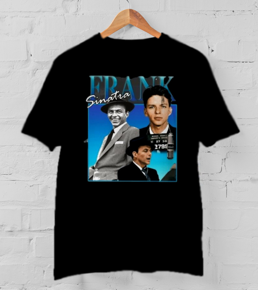 Frank Sinatra Classic Blue Portrait Montage T-Shirt