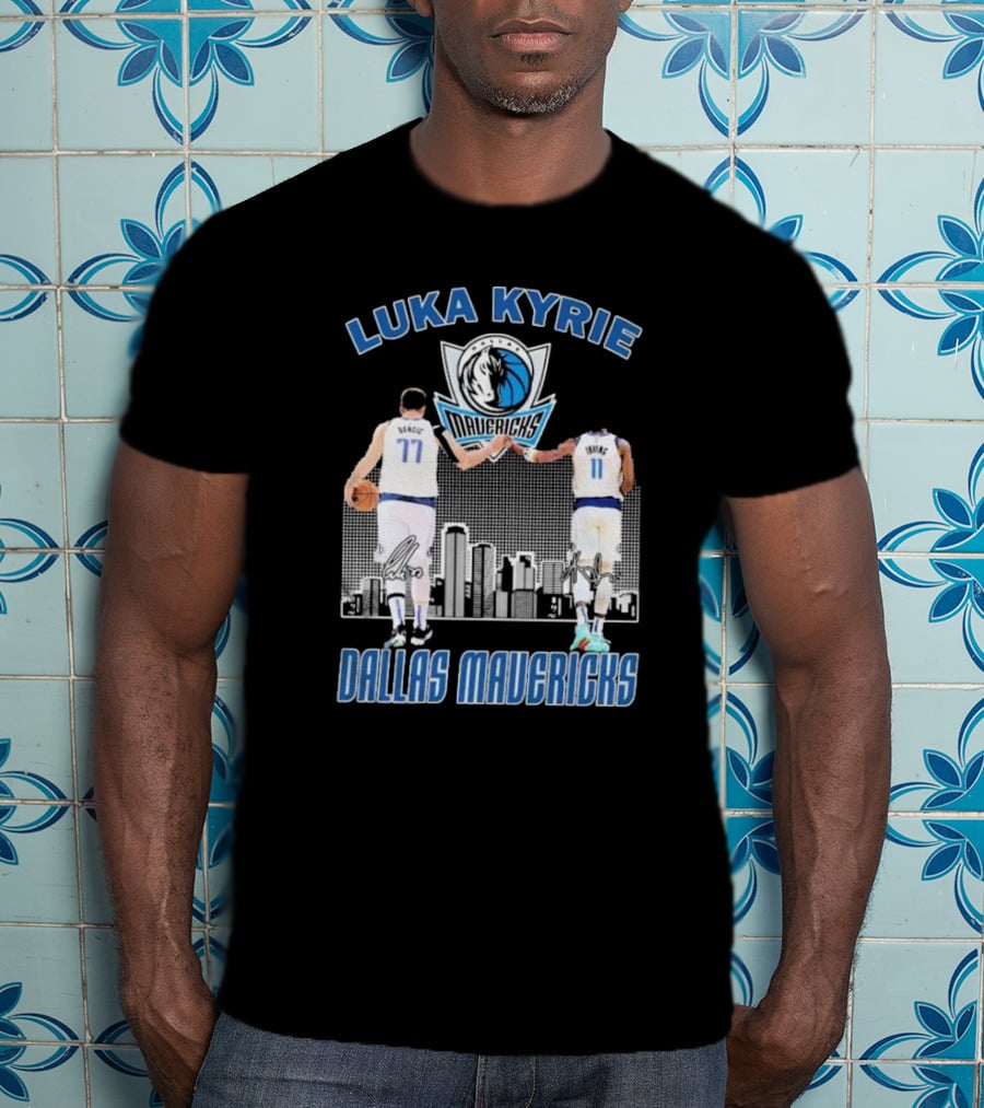 Luka Kyrie Signature Dallas Mavericks City Skyline Basketball T-Shirt