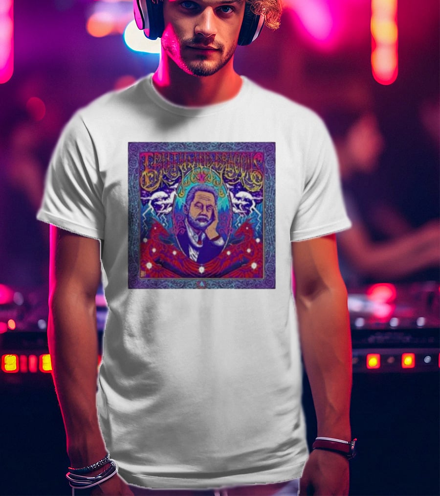 Truth And Dragons Psychedelic Portrait Neon T-Shirt