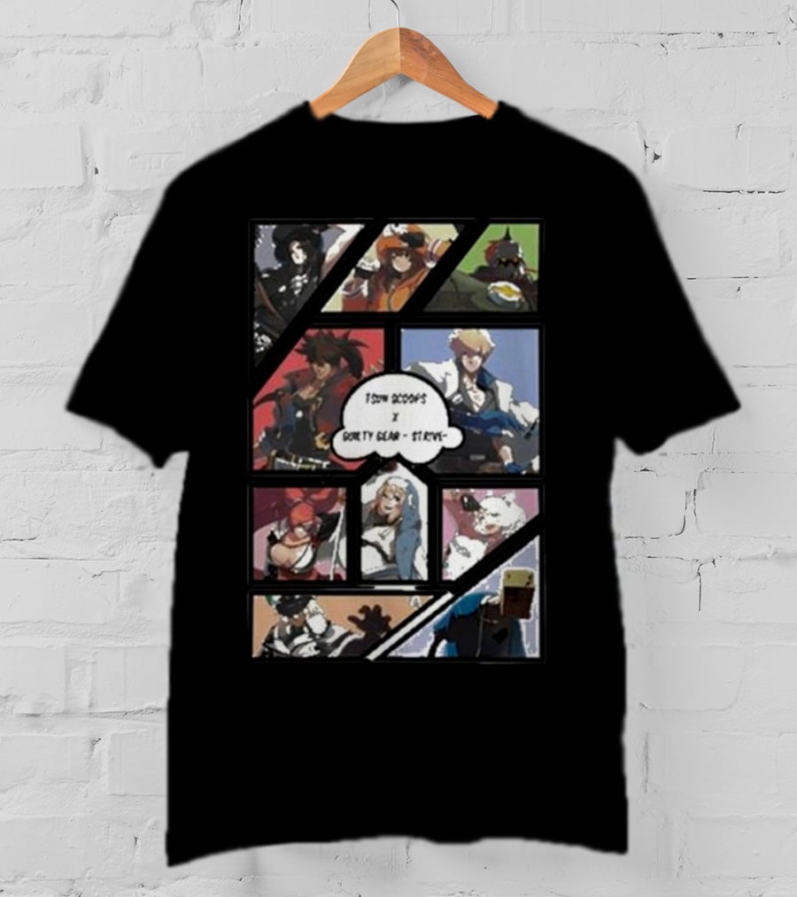 Tsun Scoops Collaboration With Guilty Gear Strive Iconic Characters Panel T-Shirt