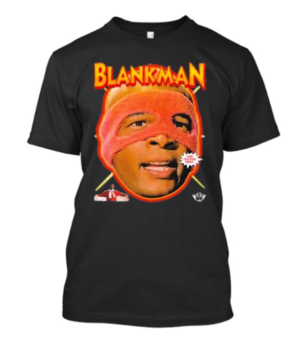 Blankman Heroic Arrival To Save Your Butt With Iconic Masked Superhero Image T-Shirt