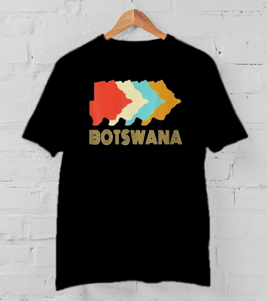 Botswana Vintage Multi-Color Map T-Shirt