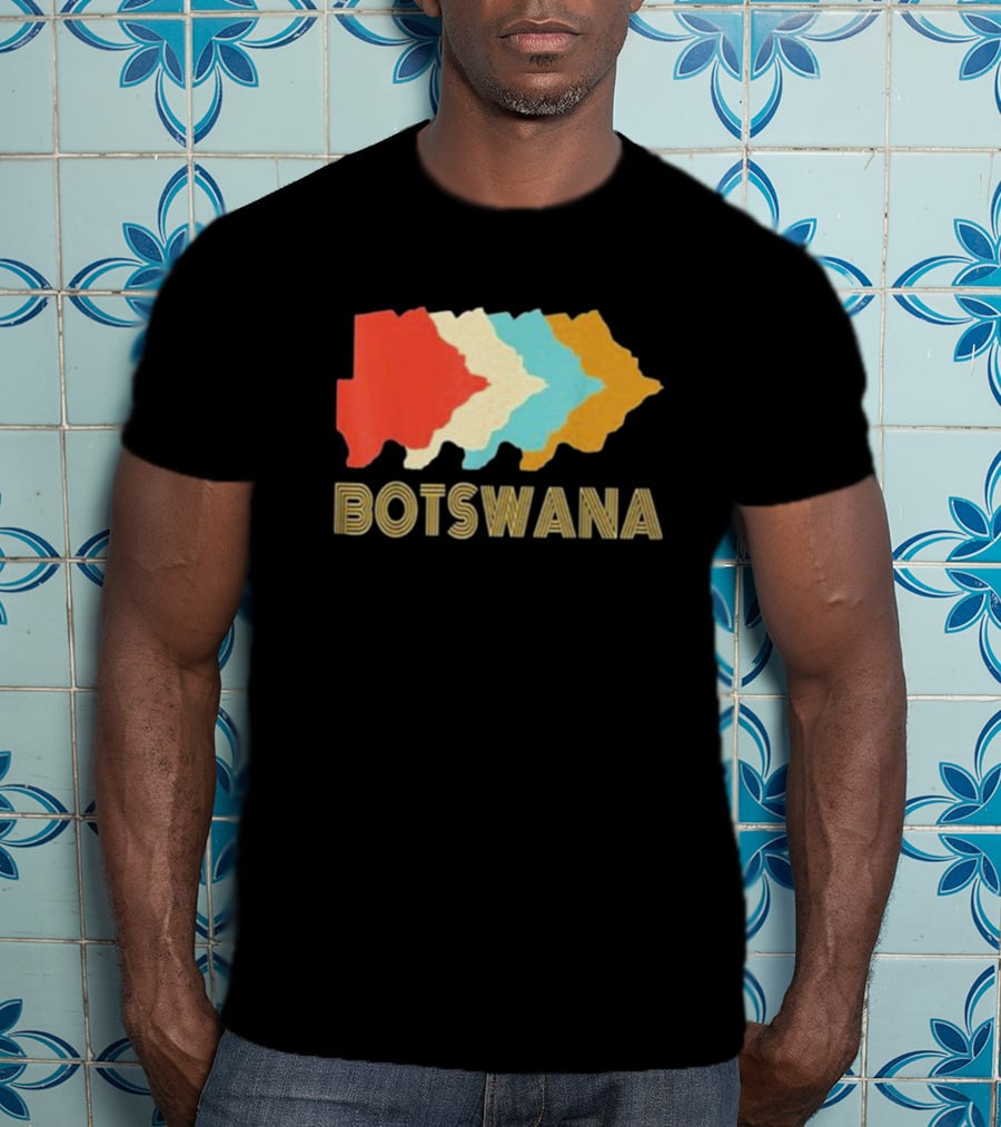 Botswana Vintage Multi-Color Map T-Shirt