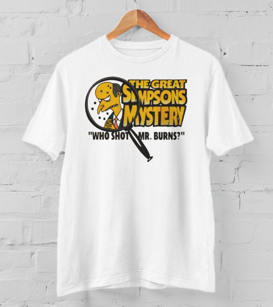 The Great Simpsons Mystery Who Shot Mr. Burns 1995 T-Shirt