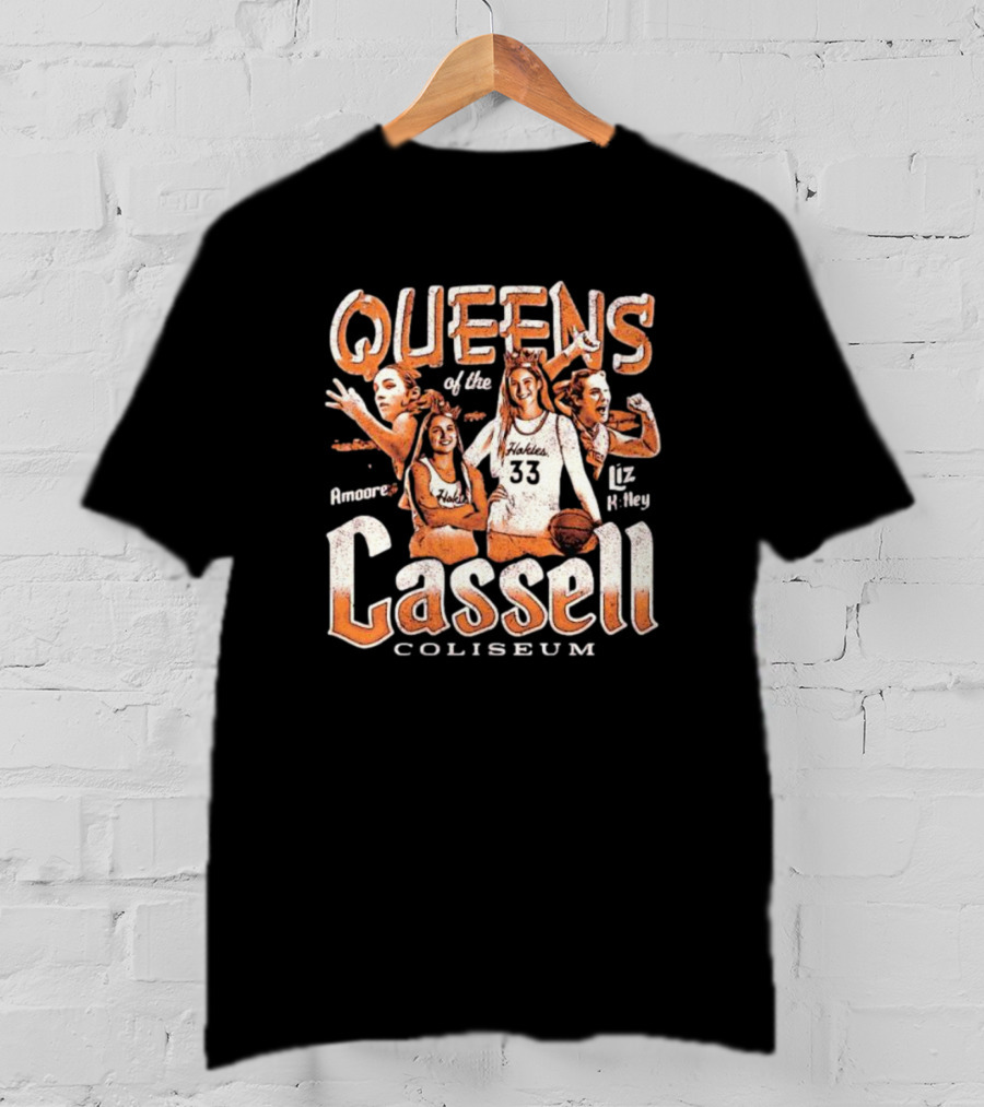 Virginia Tech Hokies Liz Kitley Georgia Amoore Queens Of Cassell Coliseum T-Shirt