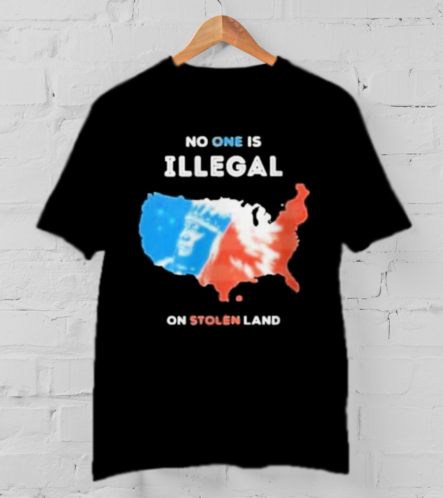NO ONE IS ILLEGAL ON STOLEN LAND Indigenous Map T-Shirt