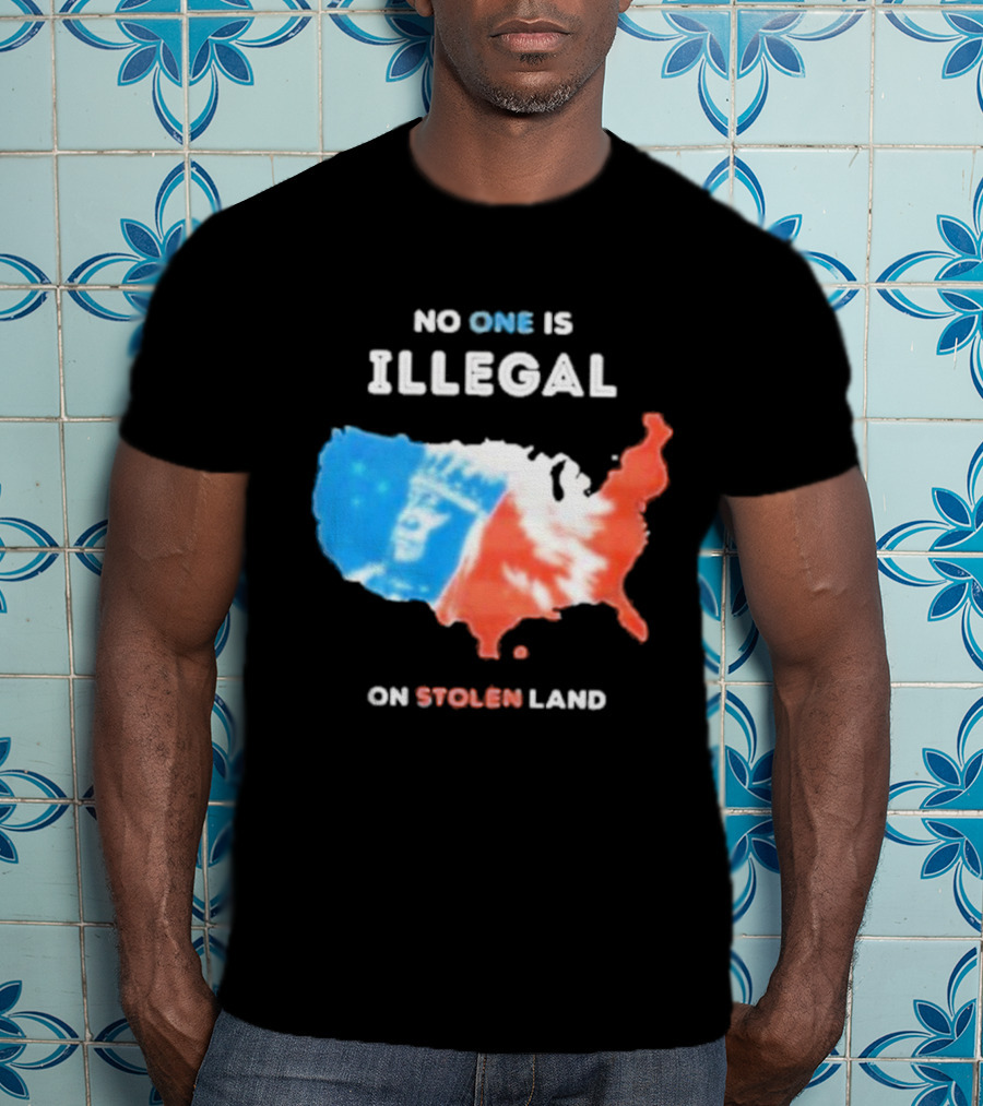 NO ONE IS ILLEGAL ON STOLEN LAND Indigenous Map T-Shirt