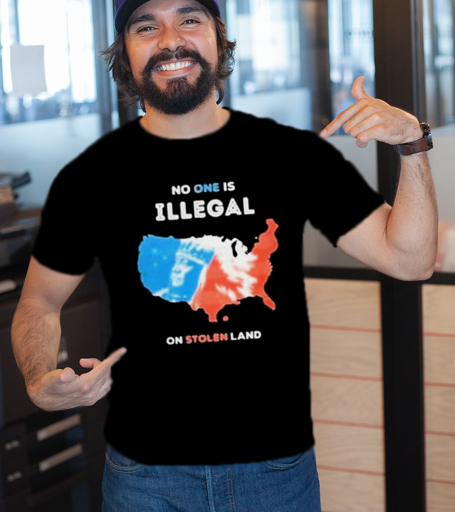 NO ONE IS ILLEGAL ON STOLEN LAND Indigenous Map T-Shirt