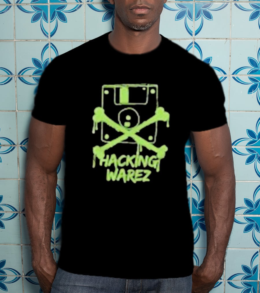 Our RC18 Hacking Warez Disk Skull T-Shirt