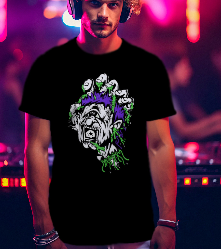Santa Cruz X Mxmxm Screaming Head Zombie Cyclops Mutant Purple Green Hair Five Finger Monster T-Shirt