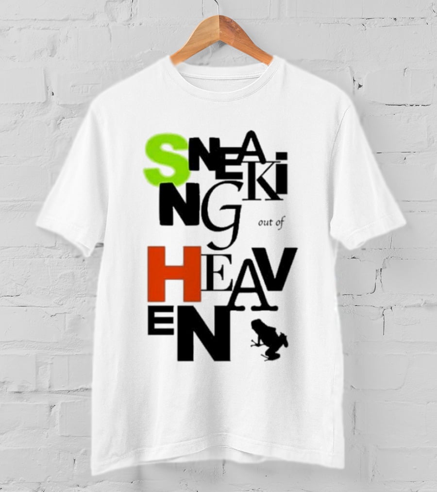 Sneaking Out Of Heaven Frog In Neon And Orange Letters T-Shirt