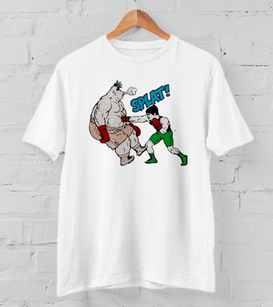 Punch-Out Splat 1989 Nintendo Of America Inc Boxing Match With Little Mac And Opponent T-Shirt