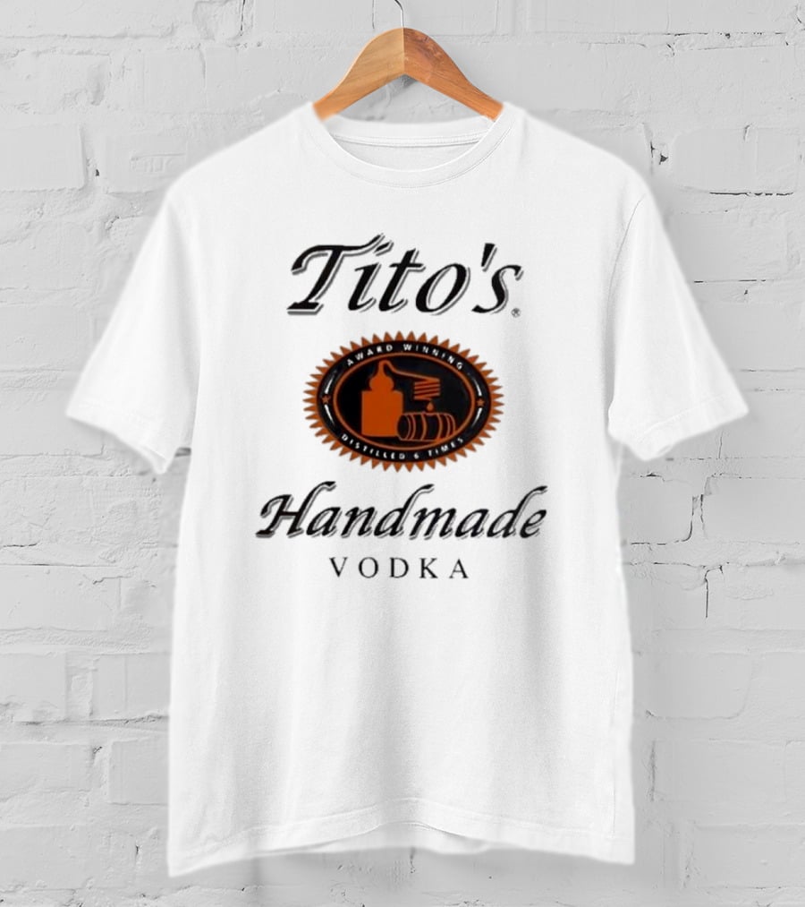 Tito's Handmade Vodka Austin Texas Distillers Label T-Shirt