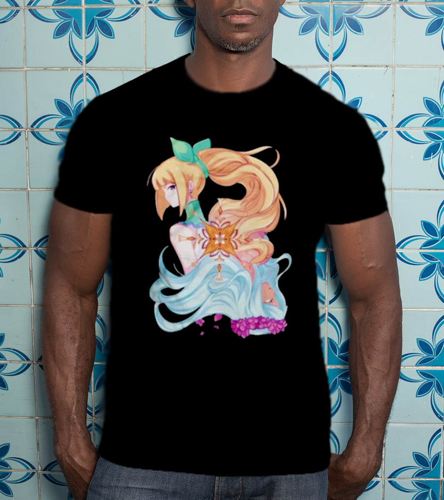 Virgo Versus The Zodiac Anime Illustration With Pastel Colors And Floral Elements T-Shirt