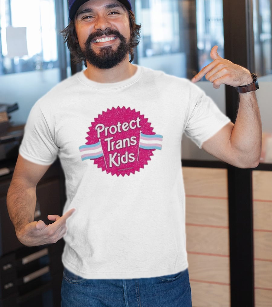 Protect Trans Kids Megamikoart Transgender Flag Pride T-Shirt