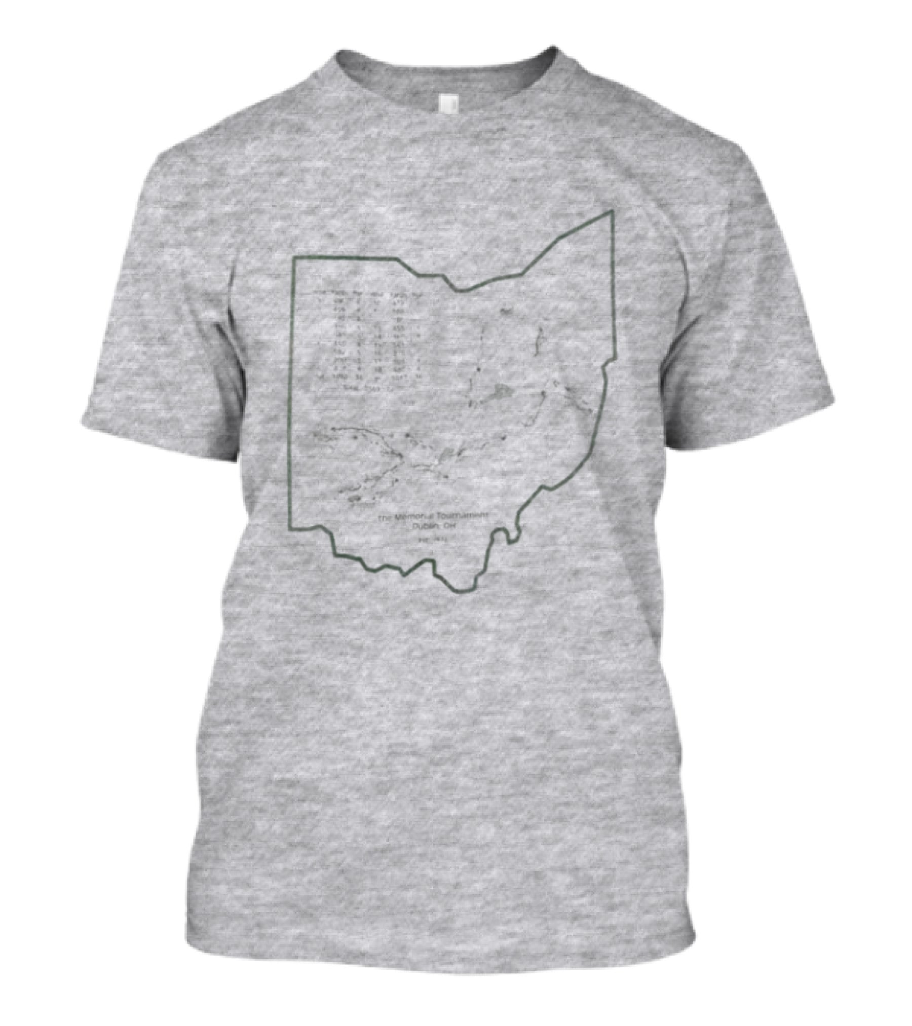 Abercrombie And Fitch Memorial Tournament Ohio State Map Outline T-Shirt