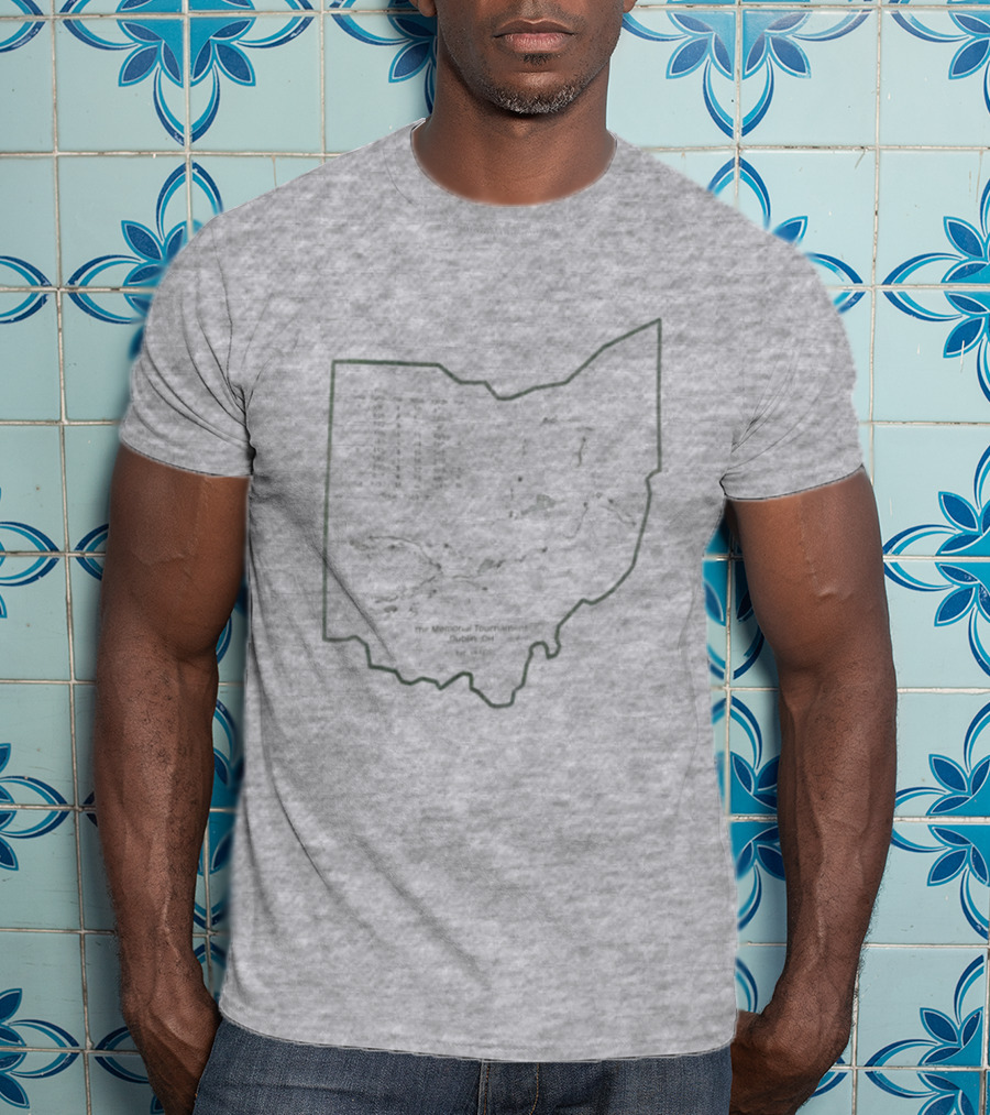 Abercrombie And Fitch Memorial Tournament Ohio State Map Outline T-Shirt