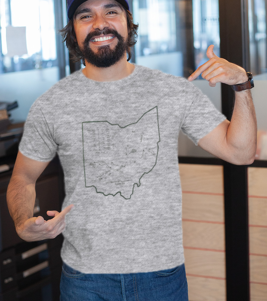 Abercrombie And Fitch Memorial Tournament Ohio State Map Outline T-Shirt