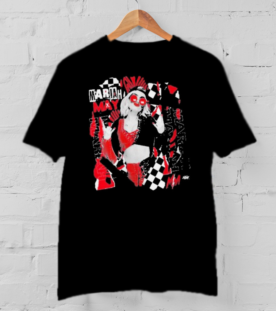Mariah May All Elite Wrestling Checkerboard Red And Black T-Shirt