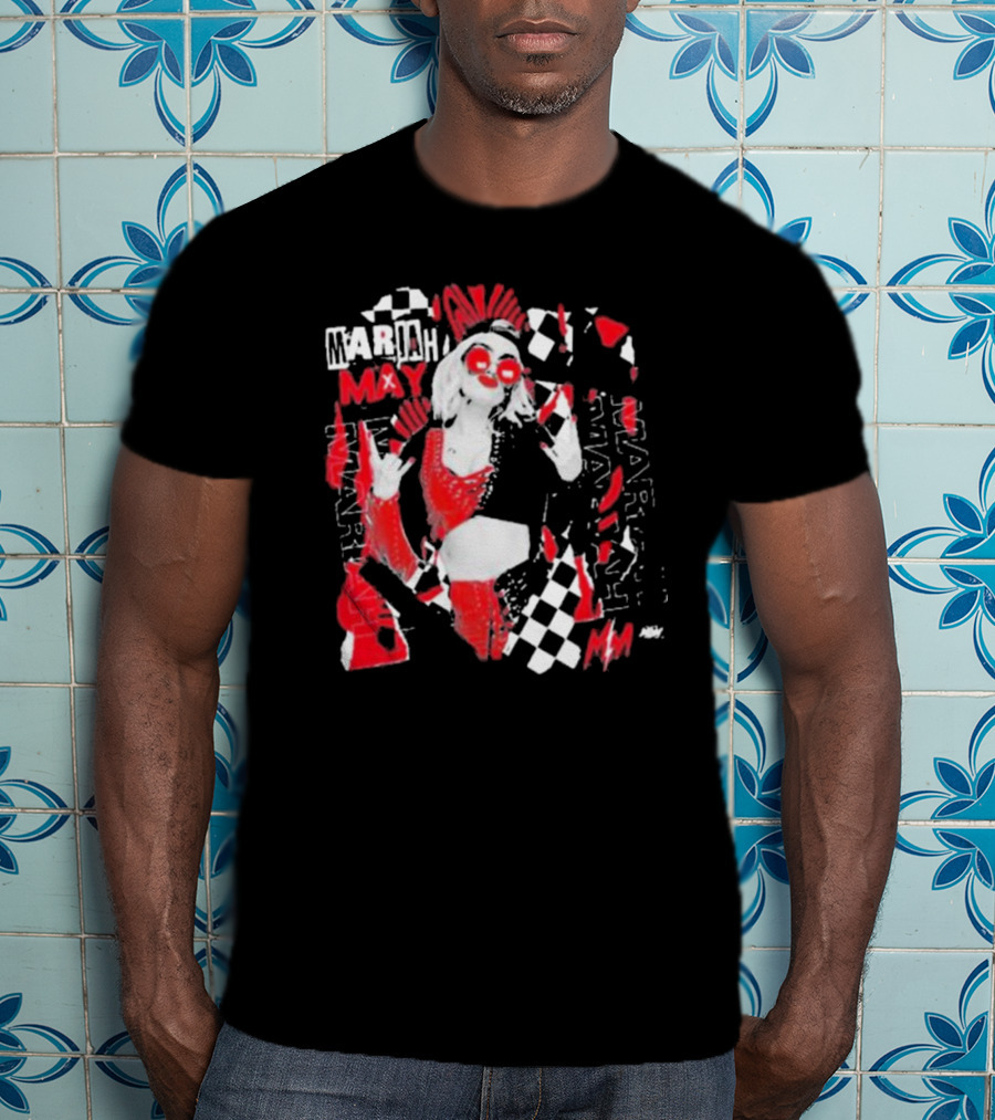 Mariah May All Elite Wrestling Checkerboard Red And Black T-Shirt