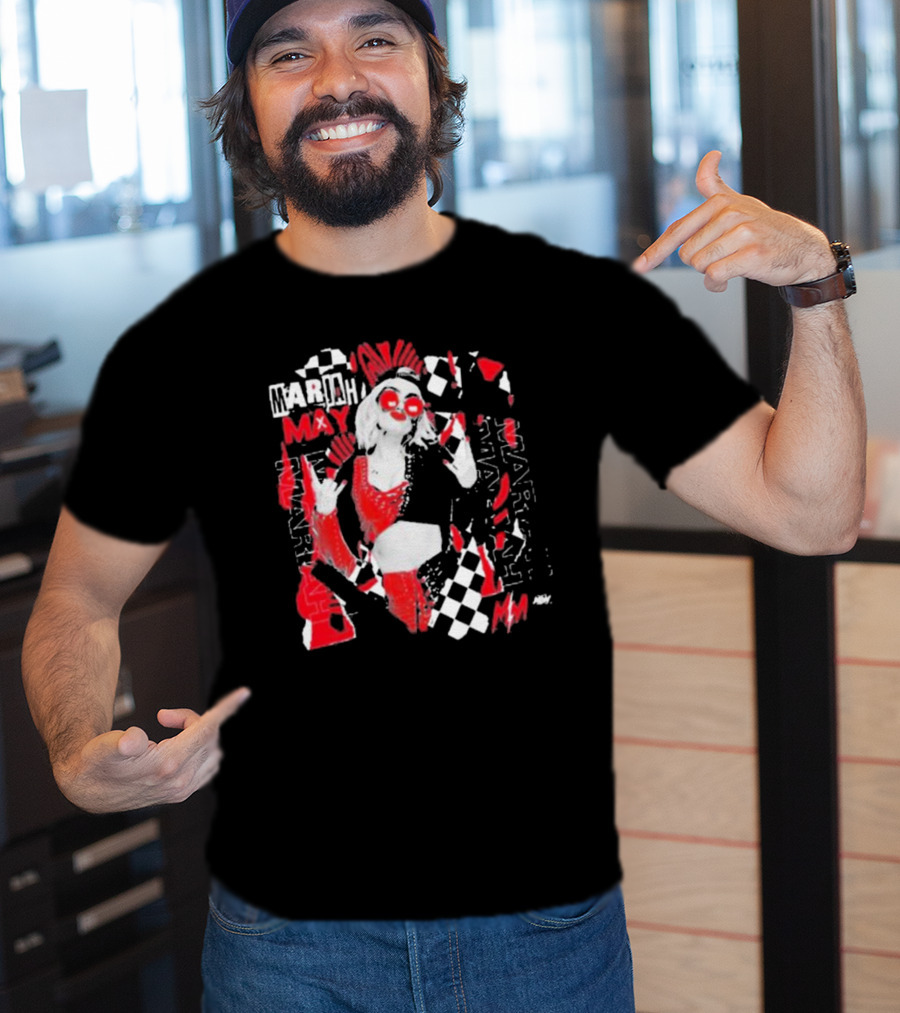 Mariah May All Elite Wrestling Checkerboard Red And Black T-Shirt