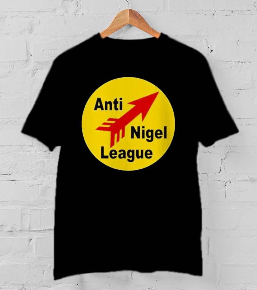 Anti Nigel League Red Arrow Emblem Yellow Circle T-Shirt