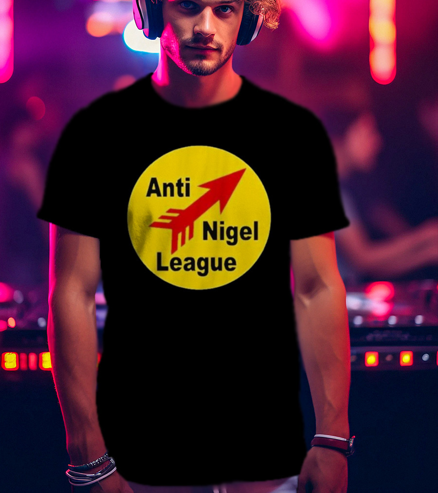 Anti Nigel League Red Arrow Emblem Yellow Circle T-Shirt