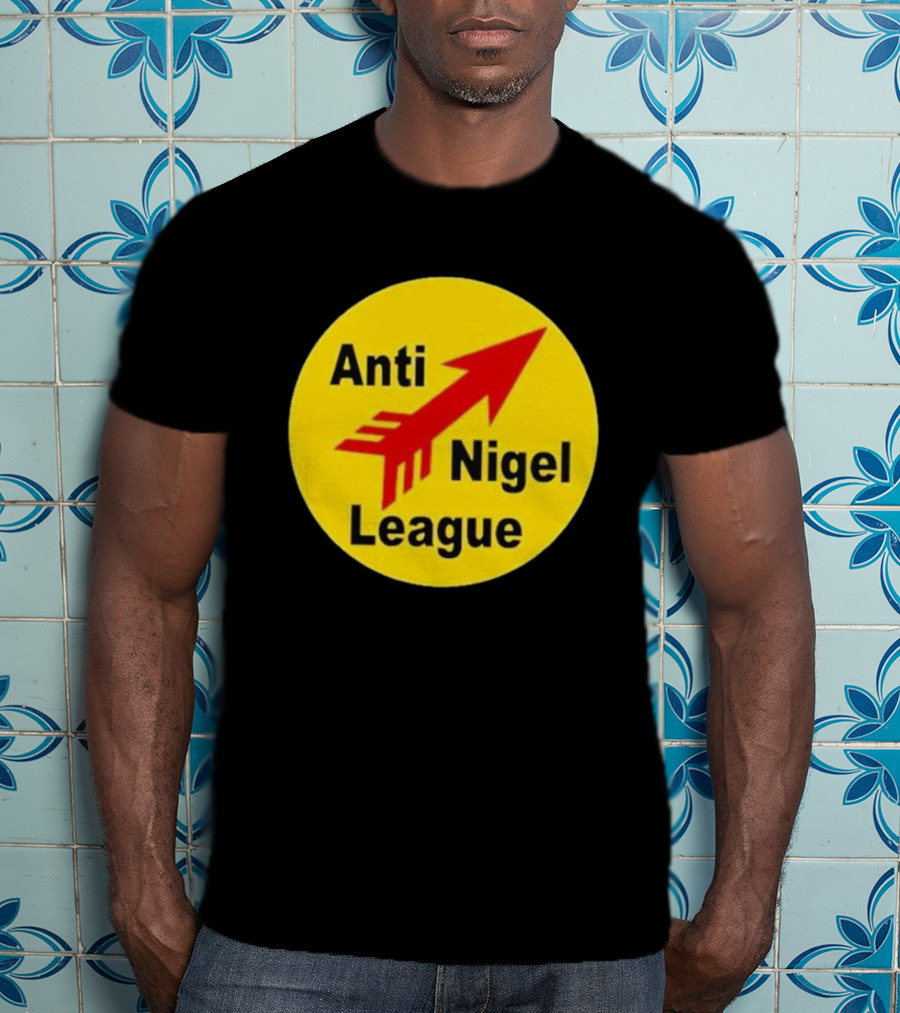 Anti Nigel League Red Arrow Emblem Yellow Circle T-Shirt