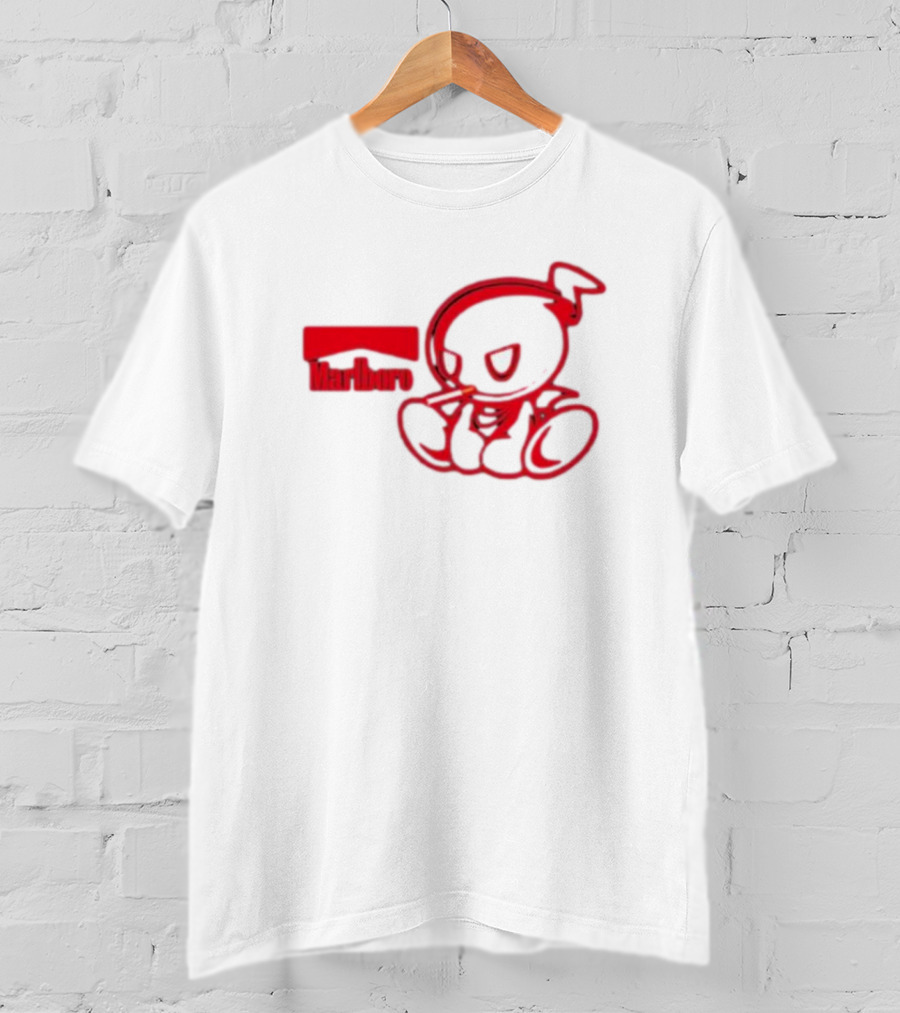 Chao Marlboro Logo Smoking Character T-Shirt