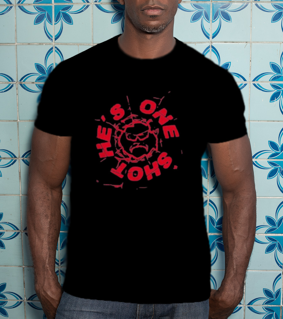 Dr Disrespect He's One Shot Cracked Red Text And Iconic Face T-Shirt