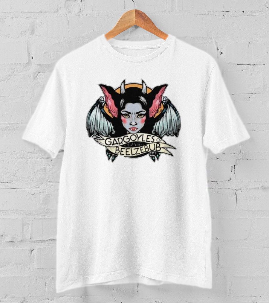 Gargoyles Of Beelzebub Gothic Demon Woman With Wings And Horns T-Shirt