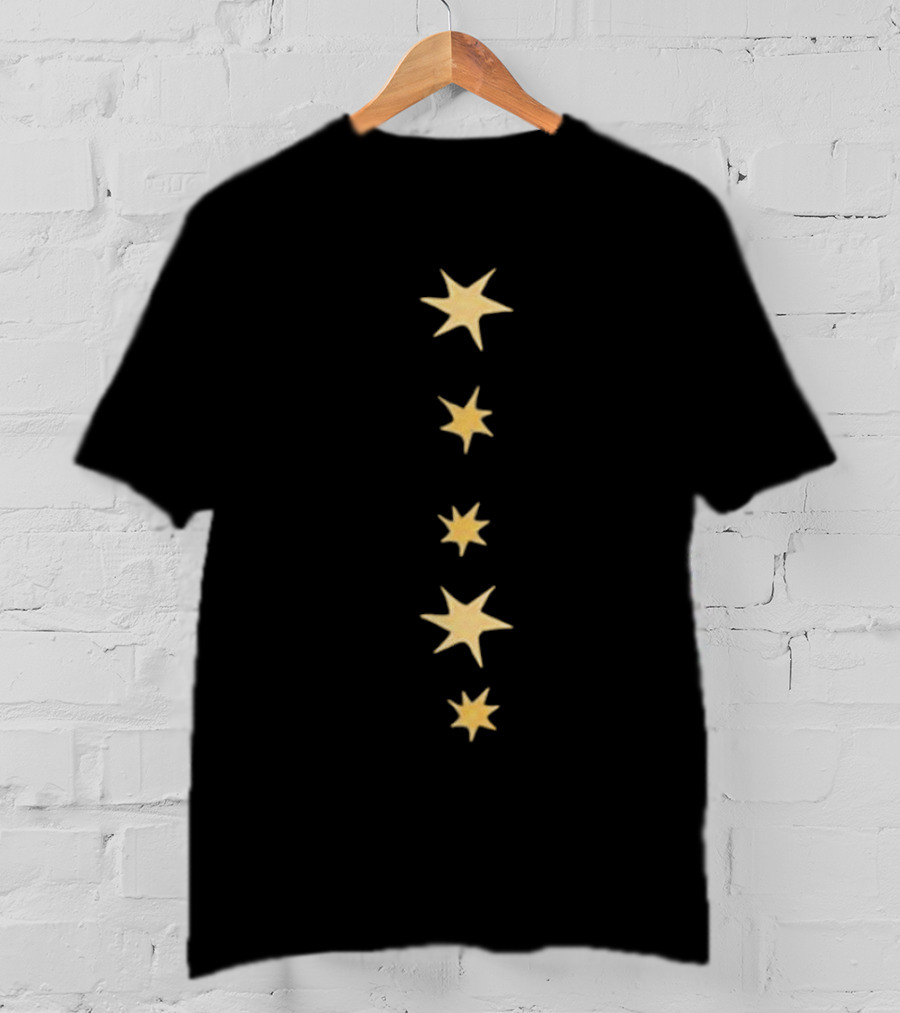 Lor2mg Starry Gold Stars Vertical Alignment T-Shirt