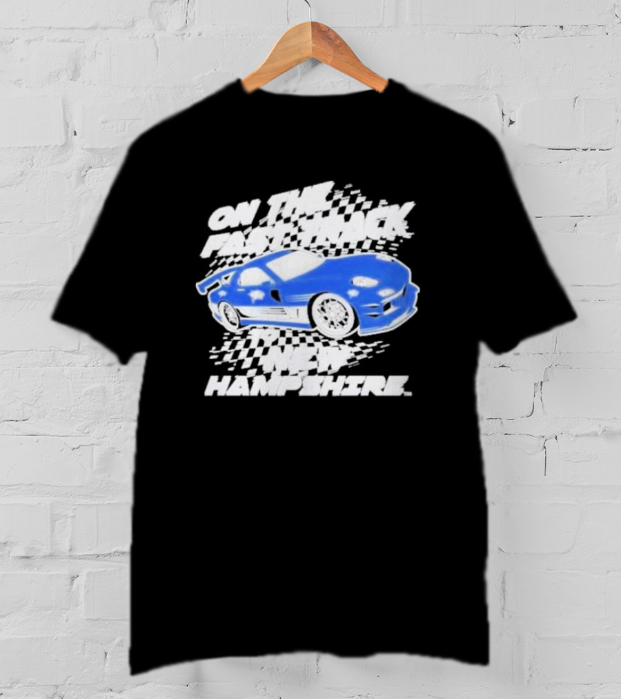 On The Fast Track New Hampshire Wildcats Racing Car T-Shirt