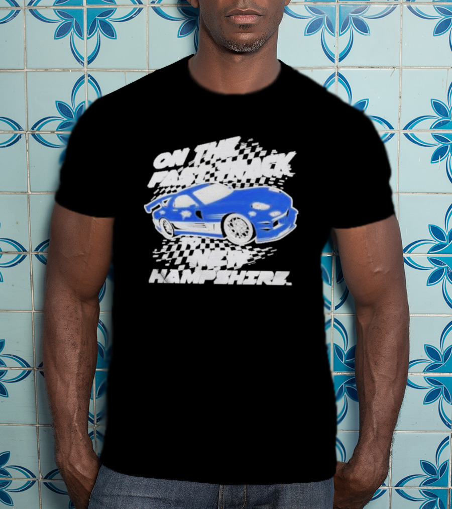 On The Fast Track New Hampshire Wildcats Racing Car T-Shirt