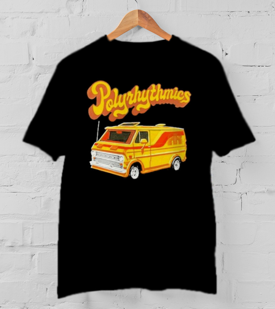 Polyrhythmics Bright Yellow Van With Retro Red Stripes T-Shirt