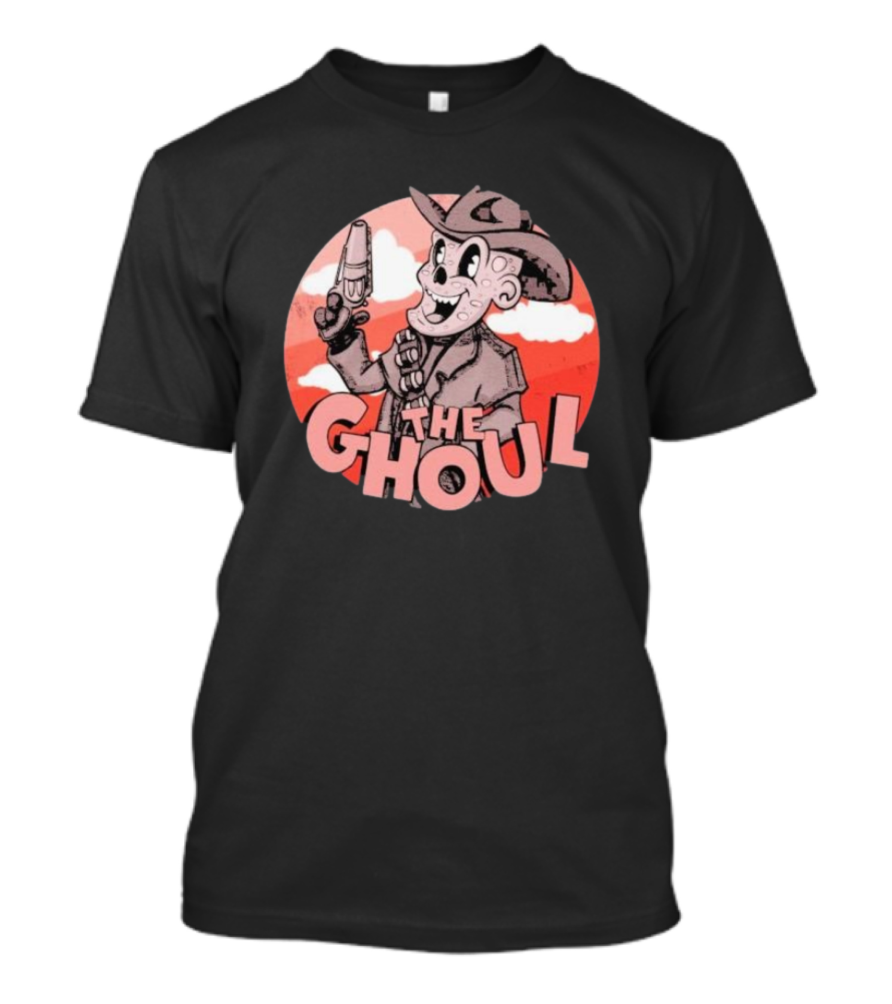 The Ghoul Rubber Hose Style Cowboy Character With Gun In Hand T-Shirt