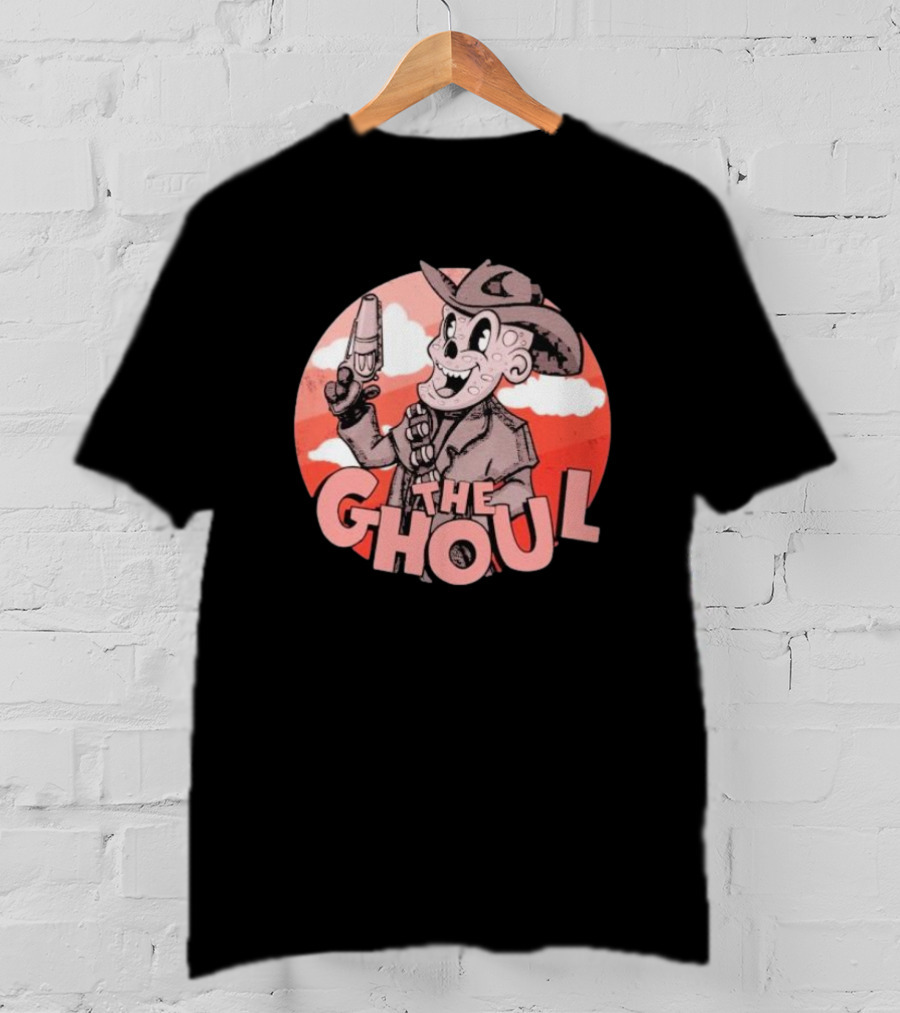 The Ghoul Rubber Hose Style Cowboy Character With Gun In Hand T-Shirt