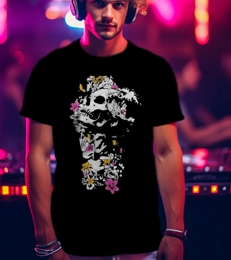 Sullivan King Skull Wave Floral Fusion T-Shirt