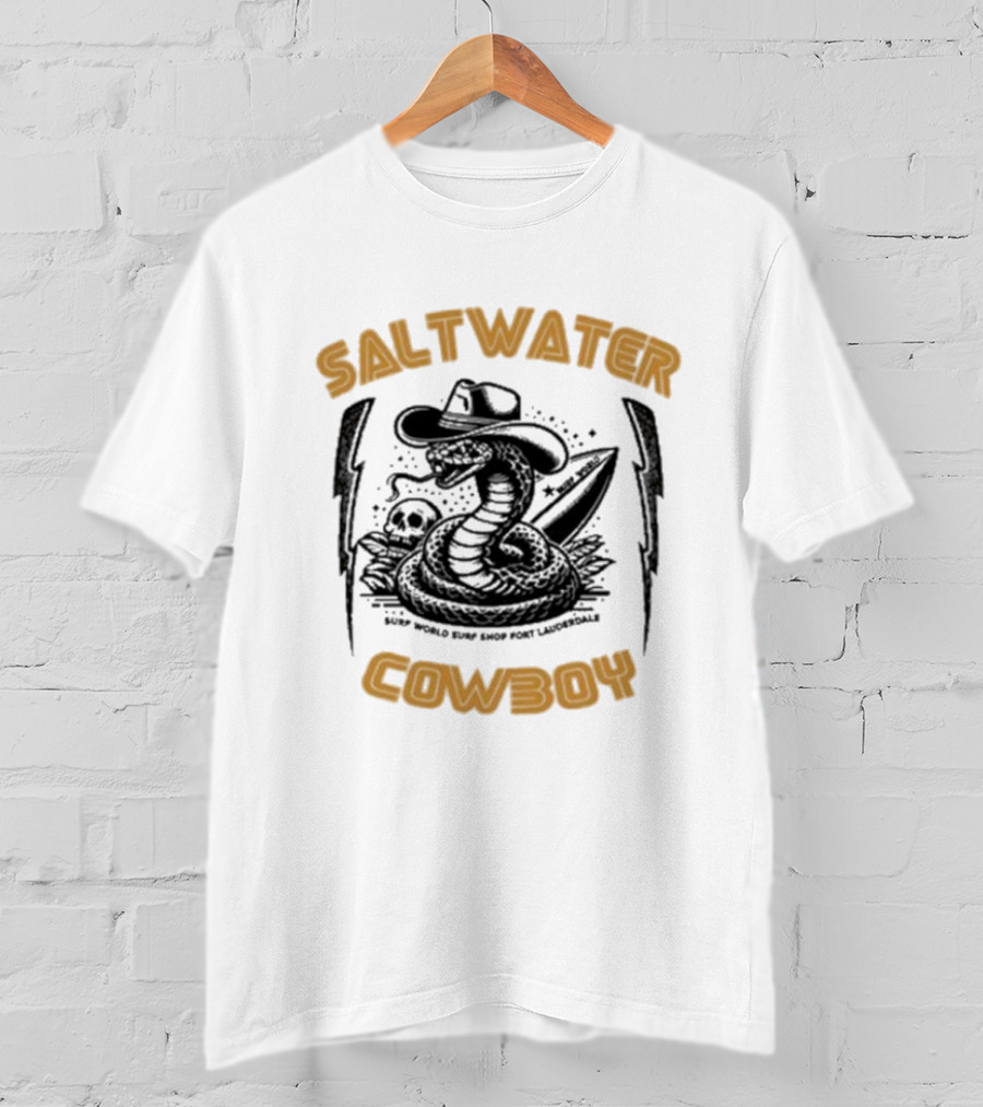 Saltwater Cowboy Surf World Surf Shop Fort Lauderdale T-Shirt