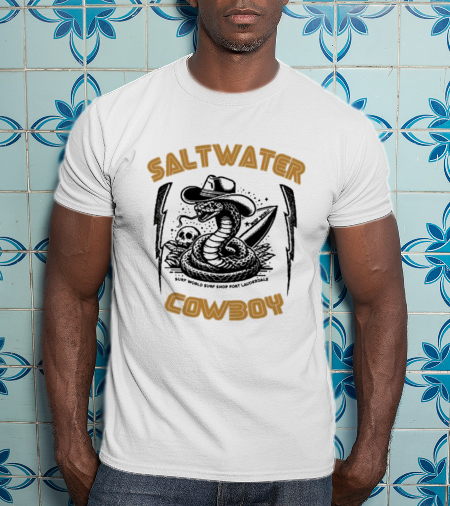 Saltwater Cowboy Surf World Surf Shop Fort Lauderdale T-Shirt