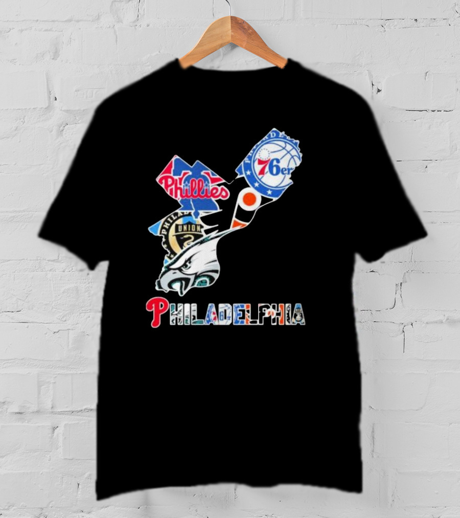 Philadelphia Eagles Phillies 76ers Union Flyers T-Shirt