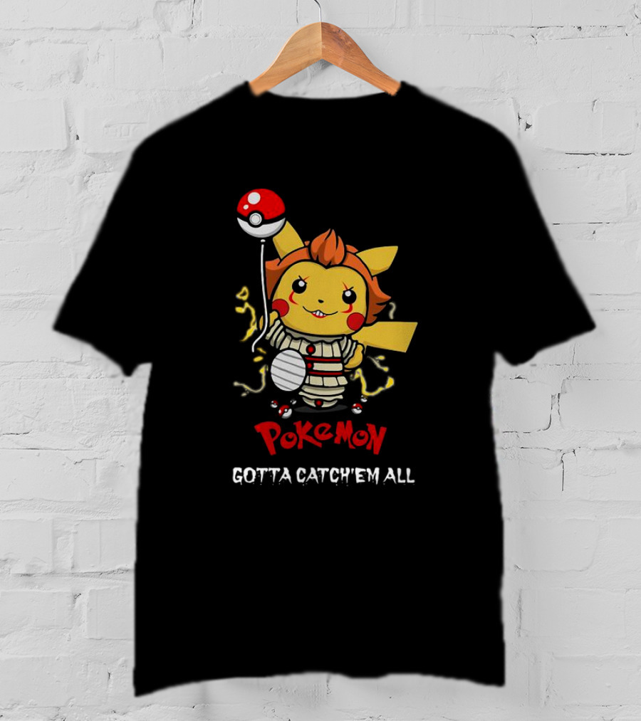 Pikachu Pennywise Pokemon Gotta Catch'em All Balloon Mashup T-Shirt