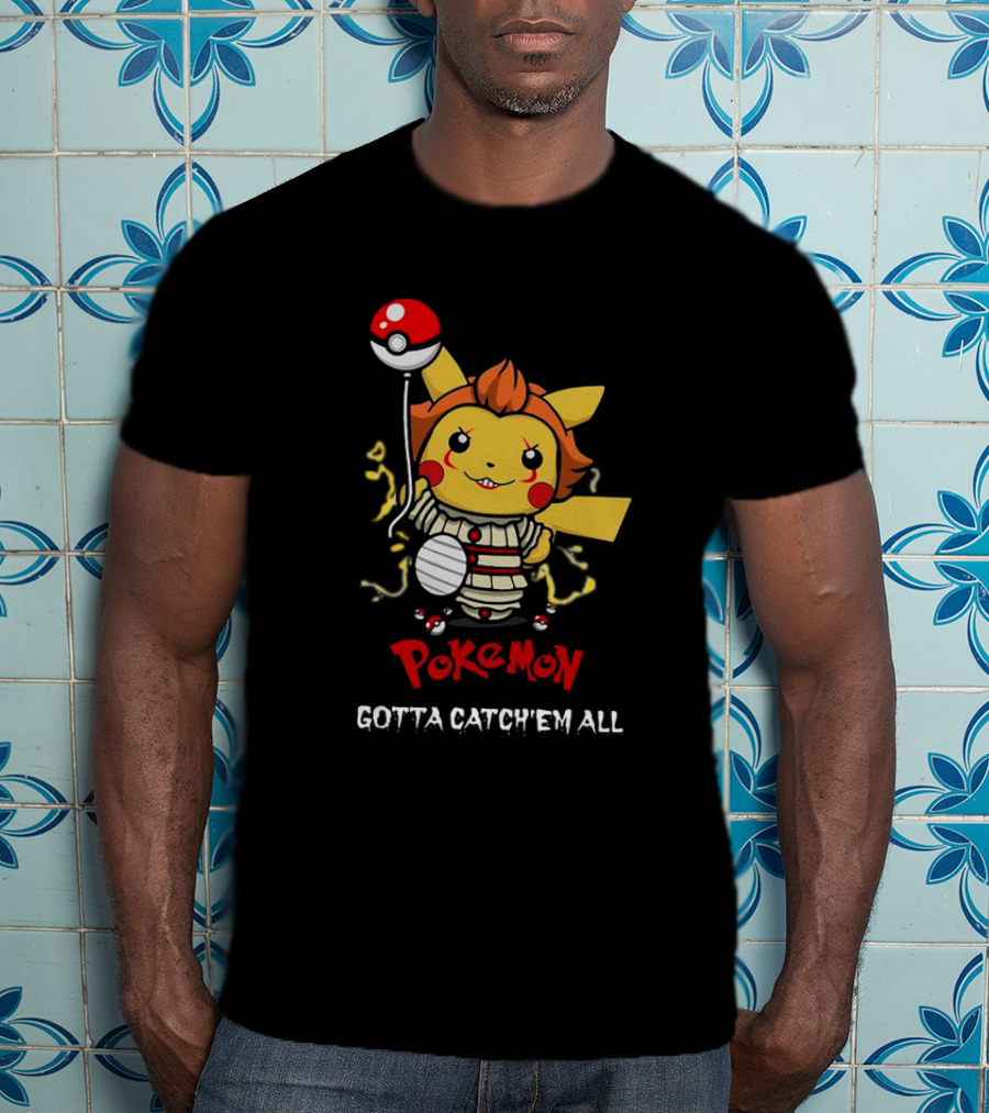 Pikachu Pennywise Pokemon Gotta Catch'em All Balloon Mashup T-Shirt