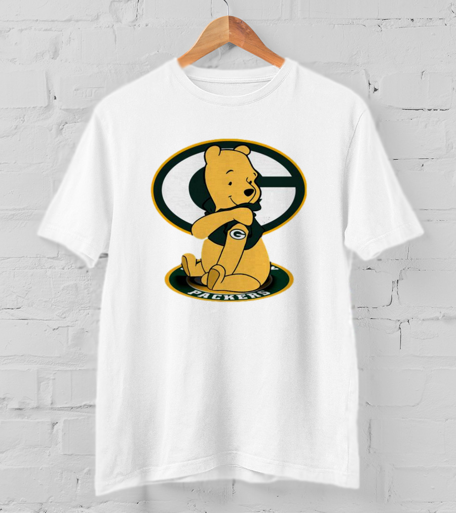 Pooh Green Bay Packers Logo Tattoo T-Shirt