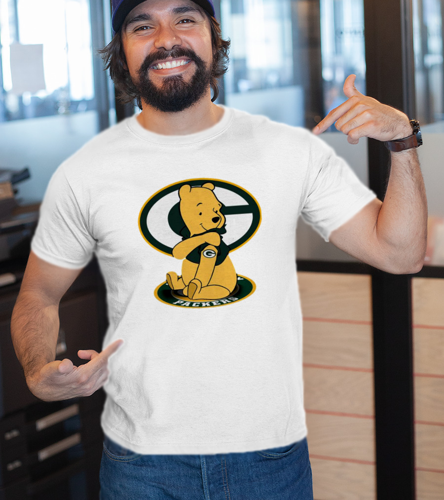 Pooh Green Bay Packers Logo Tattoo T-Shirt
